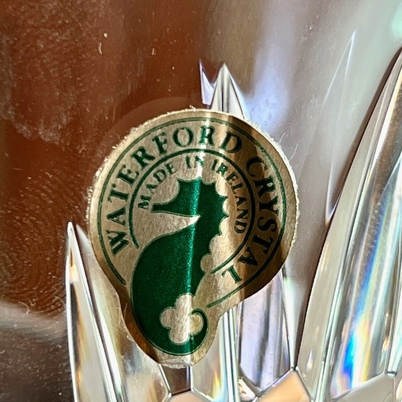 Vintage Waterford Crystal Seahorse Footed Vase 10” Scalloped Top Edge Ireland - Picture 3 of 5